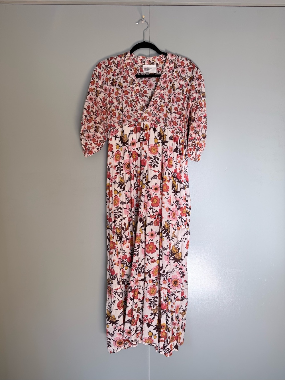Leon & Harper Floral Peachy Midi Dress